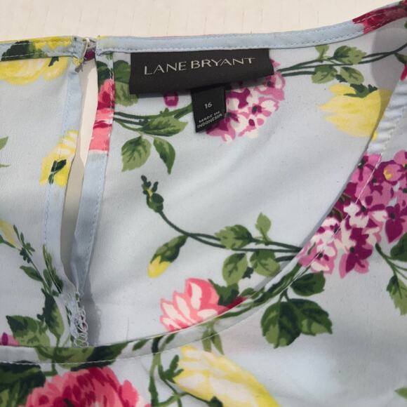 Lane Bryant Women's Floral Chiffon Flutter Sleeve Blouse Top Plus Size 16 - Picture 10 of 15